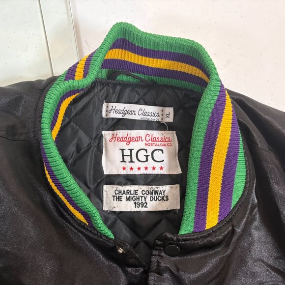 Mighty Ducks Varsity Jacket Mens Size XL Headgear Classics Charlie Conway - Picture 5 of 6